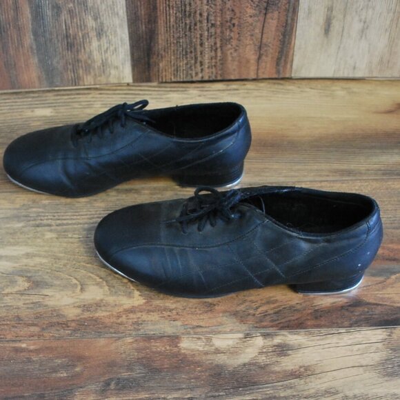 Leo's Ultratone Solid Black Women's Tap Shoes 8.5 - Picture 3 of 4